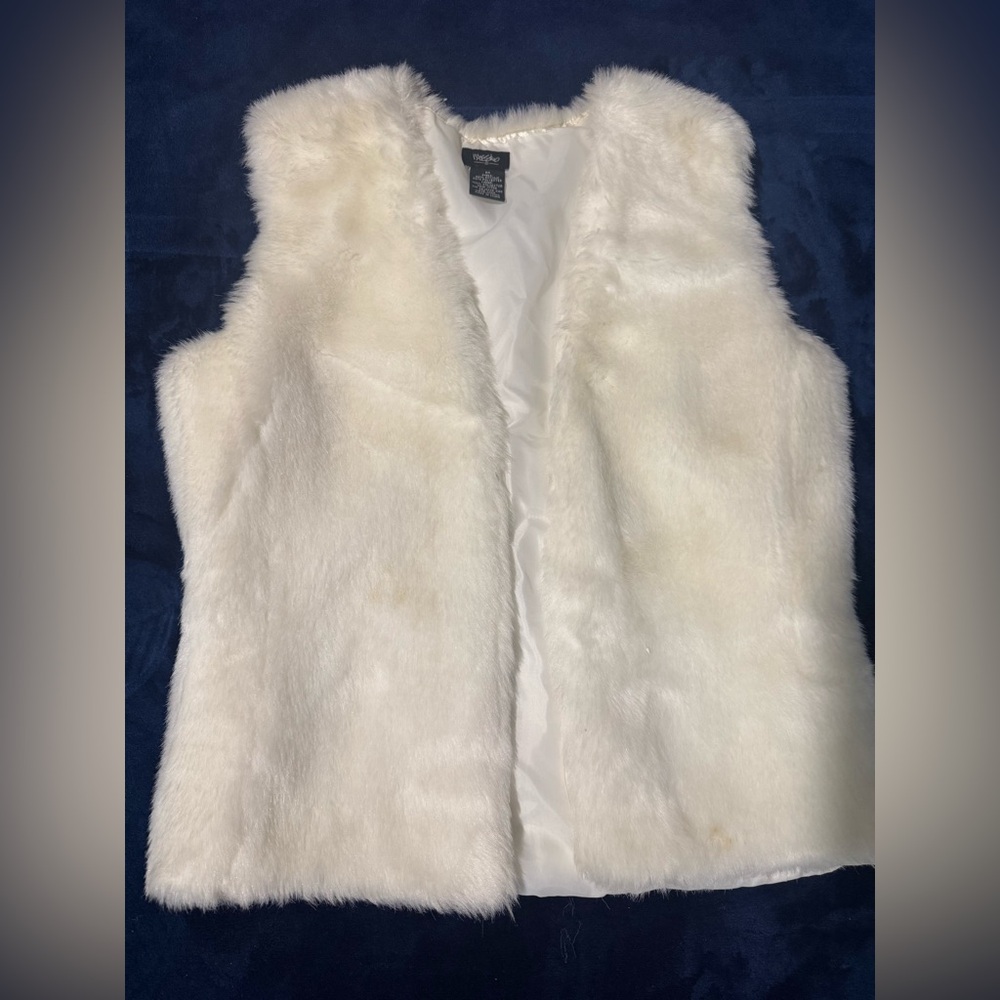 Moschino Ivory Faux Fur Vest